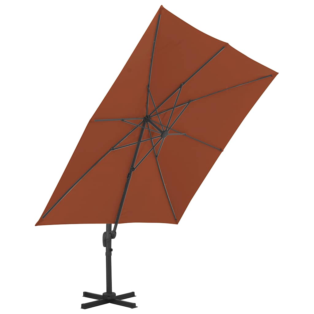Vidaxl -schwimmendes Parasol mit Aluminiumpol 400x300 cm Terrakotta -gelöscht