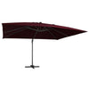Vidaxl -schwimmendes Parasol mit LED -Beleuchtung 400x300 cm Bordeaux rot