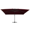 Vidaxl -schwimmendes Parasol mit LED -Beleuchtung 400x300 cm Bordeaux rot