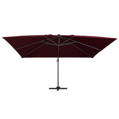Vidaxl -schwimmendes Parasol mit LED -Beleuchtung 400x300 cm Bordeaux rot