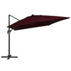 Vidaxl -schwimmendes Parasol mit LED -Beleuchtung 400x300 cm Bordeaux rot