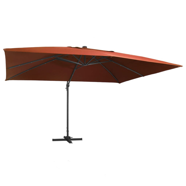 Vidaxl-schwimmendes Parasol mit LED-Beleuchtung 400x300 cm Terracotta-farbig