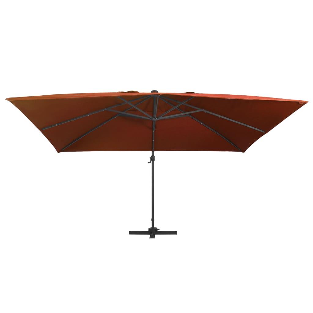 Vidaxl-schwimmendes Parasol mit LED-Beleuchtung 400x300 cm Terracotta-farbig