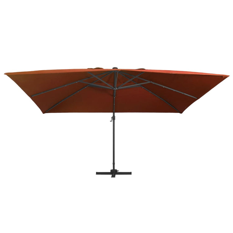 Vidaxl-schwimmendes Parasol mit LED-Beleuchtung 400x300 cm Terracotta-farbig