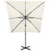 Vidaxl-schwimmendes Parasol mit Stangen und LED-Beleuchtung 250 cm sandfarben