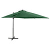 Vidaxl -schwimmendes Parasol mit Pole und LED -Beleuchtung 250 cm Grün