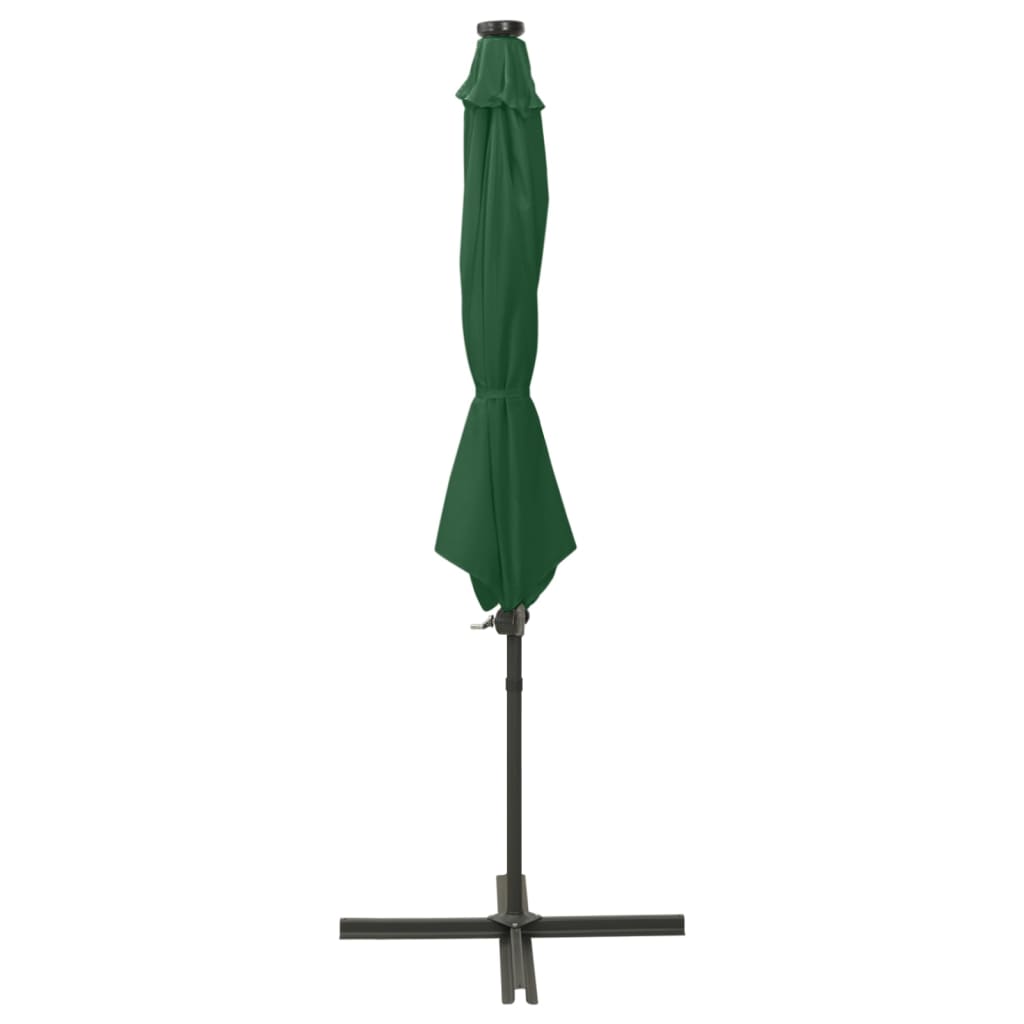 Vidaxl -schwimmendes Parasol mit Pol und LED -Beleuchtung 300 cm Grün