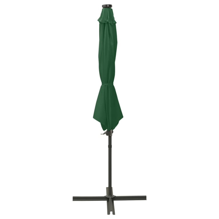 Vidaxl -schwimmendes Parasol mit Pol und LED -Beleuchtung 300 cm Grün