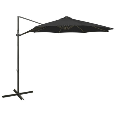 Vidaxl schwimmend Parasol mit Pol und LED -Beleuchtung 300 cm schwarz