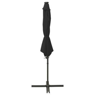 Vidaxl schwimmend Parasol mit Pol und LED -Beleuchtung 300 cm schwarz