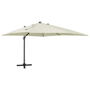 Vidaxl-schwimmendes Parasol mit Stangen und LED-Beleuchtung 300 cm sandfarben - afbeelding 1