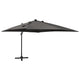 Vidaxl schwimmend Parasol mit Pol und LED -Beleuchtung 300 cm Anthrazitfarbe