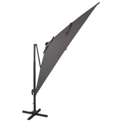 Vidaxl schwimmend Parasol mit Pol und LED -Beleuchtung 300 cm Anthrazitfarbe