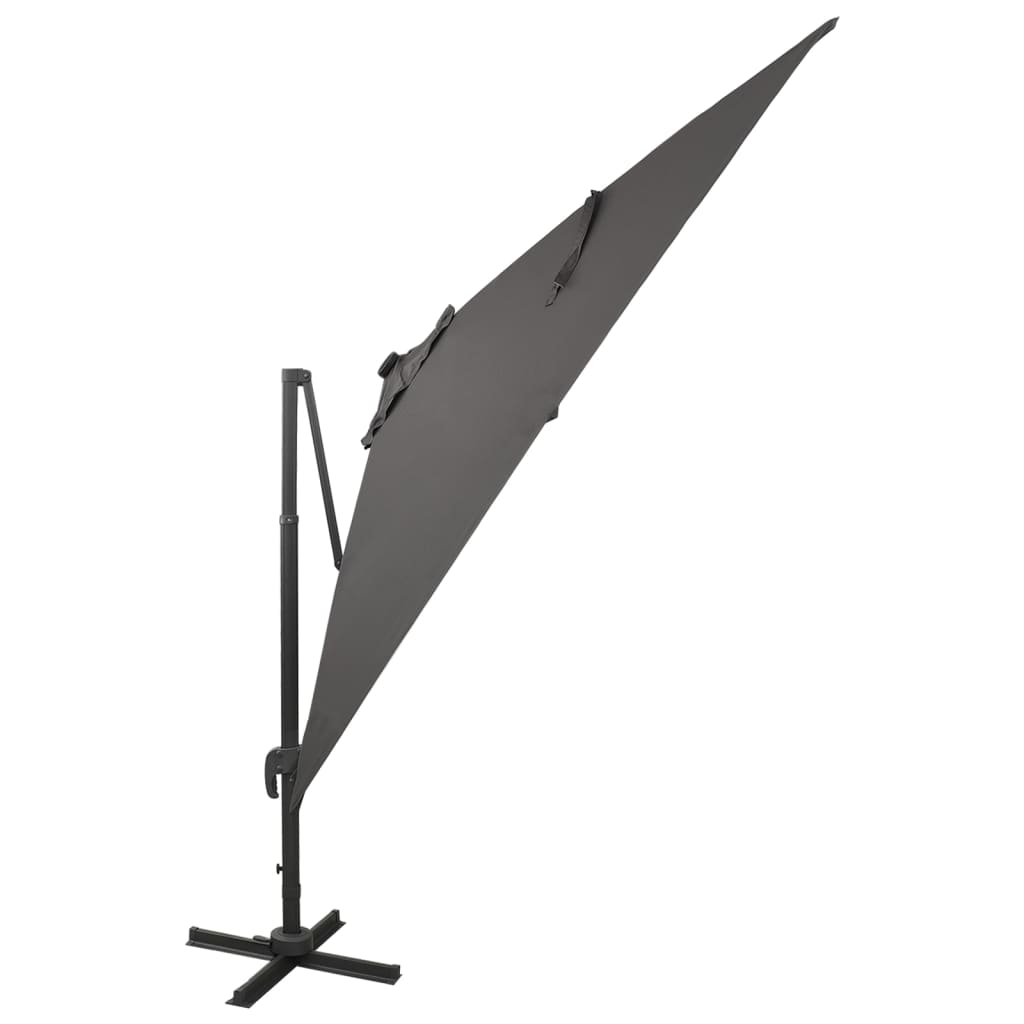 Vidaxl schwimmend Parasol mit Pol und LED -Beleuchtung 300 cm Anthrazitfarbe
