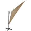 Vidaxl -schwimmendes Parasol mit Pol und LED -Beleuchtung 300 cm Taupe
