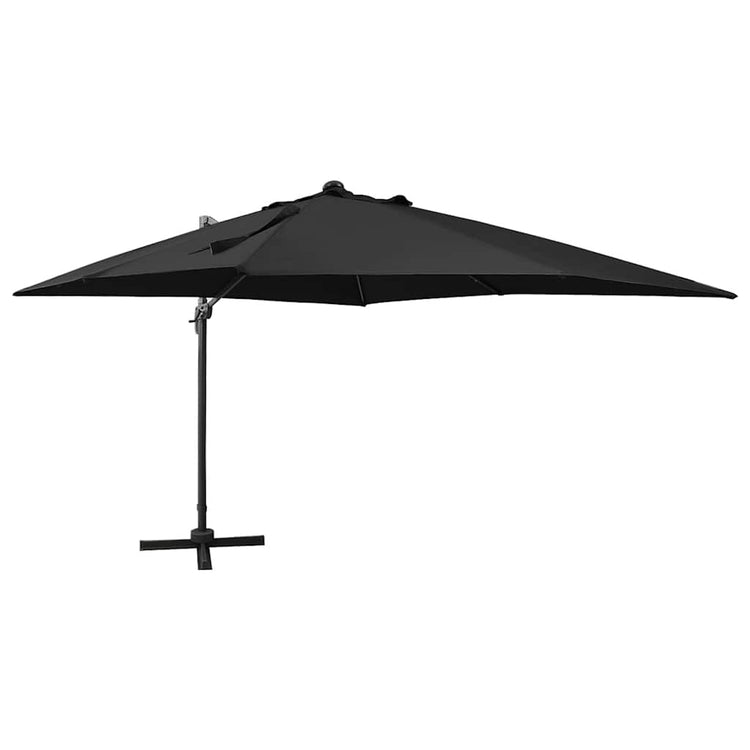 Vidaxl schwimmend Parasol mit Pol und LED -Beleuchtung 300 cm schwarz