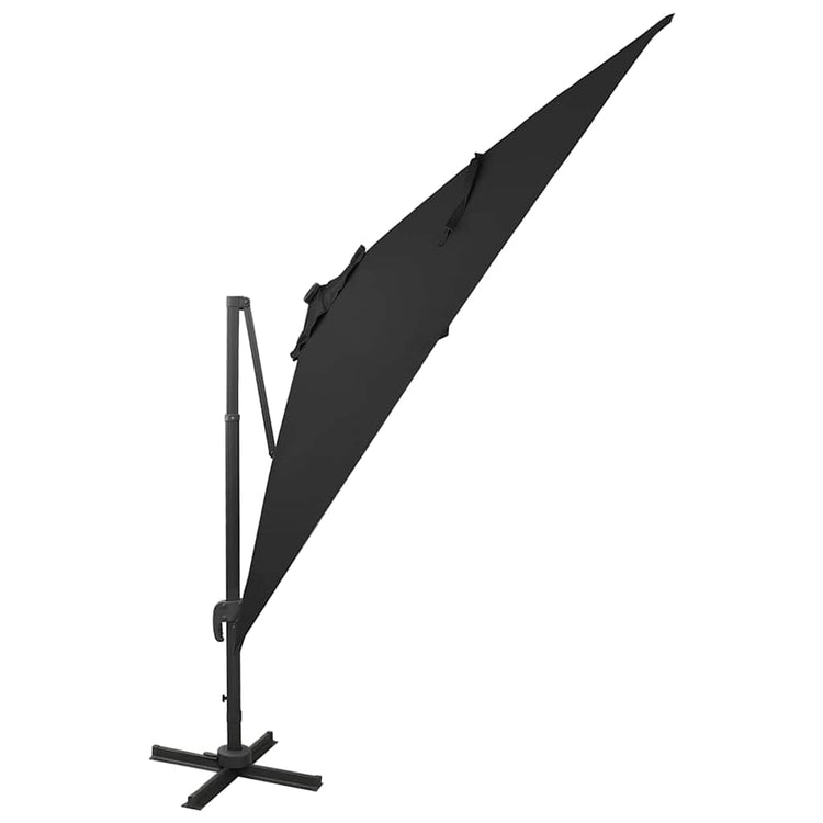 Vidaxl schwimmend Parasol mit Pol und LED -Beleuchtung 300 cm schwarz