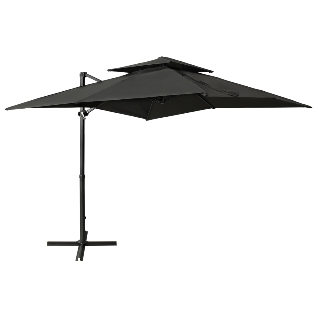 Vidaxl -schwimmendes Parasol mit Doppeldach 250x250 cm Anthrazit -Colored