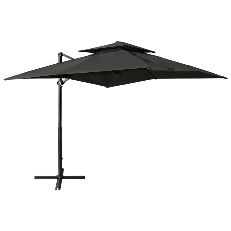 Vidaxl -schwimmendes Parasol mit Doppeldach 250x250 cm Anthrazit -Colored