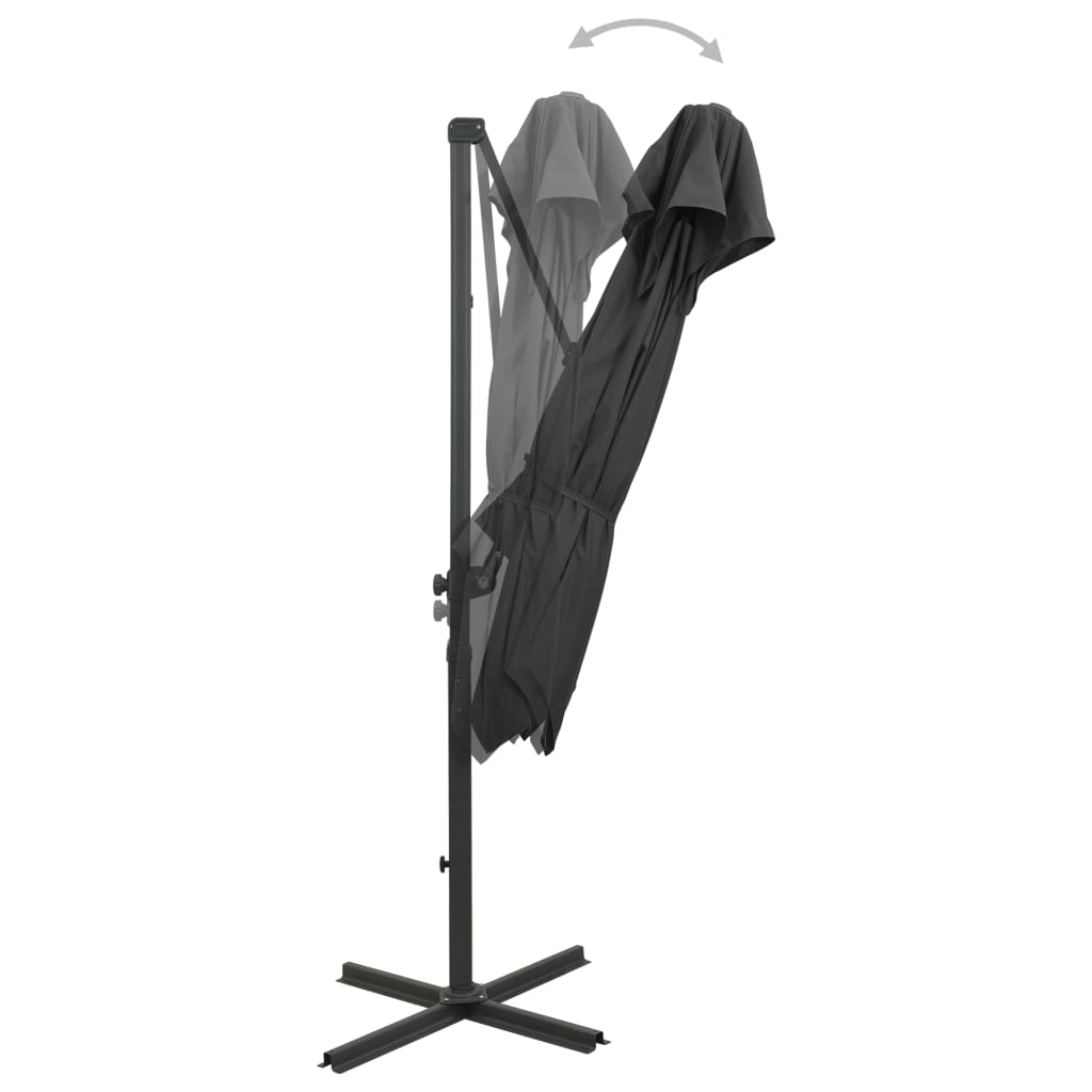 Vidaxl -schwimmendes Parasol mit Doppeldach 250x250 cm Anthrazit -Colored