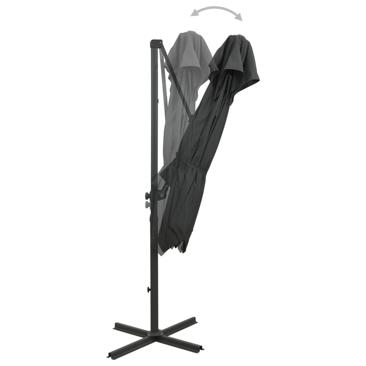 Vidaxl -schwimmendes Parasol mit Doppeldach 250x250 cm Anthrazit -Colored