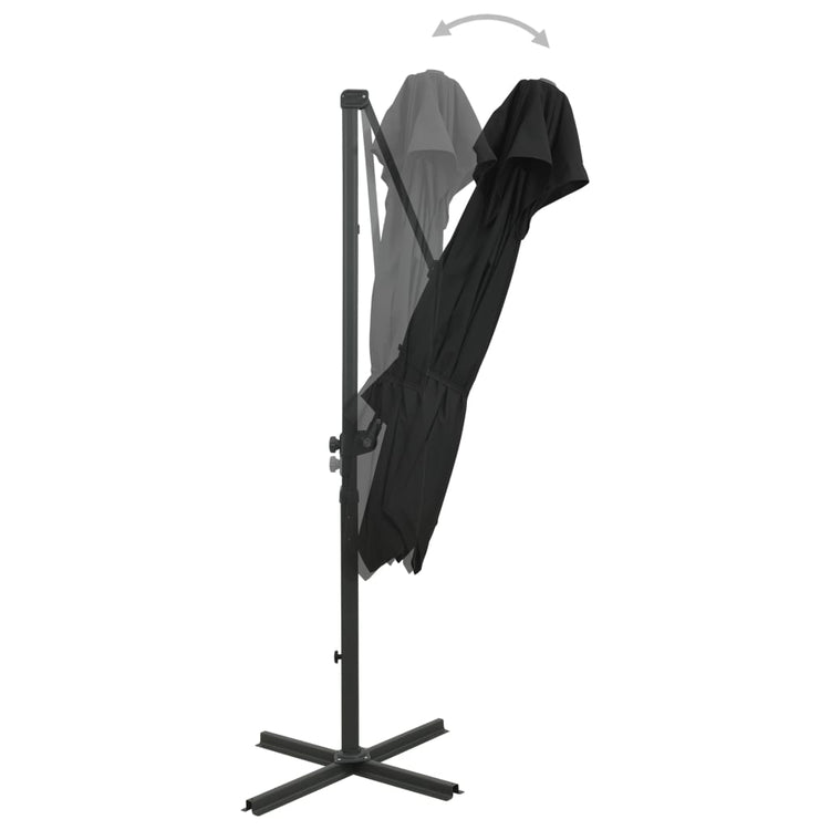 Vidaxl -schwimmendes Parasol mit Doppeldach 250x250 cm Schwarz