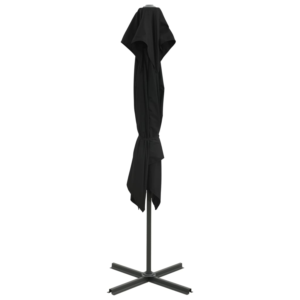 Vidaxl -schwimmendes Parasol mit Doppeldach 250x250 cm Schwarz