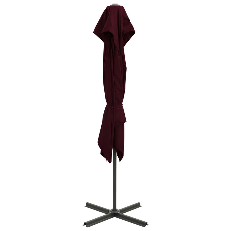 Vidaxl -schwimmendes Parasol mit Doppeldach 250x250 cm Burgunderrot