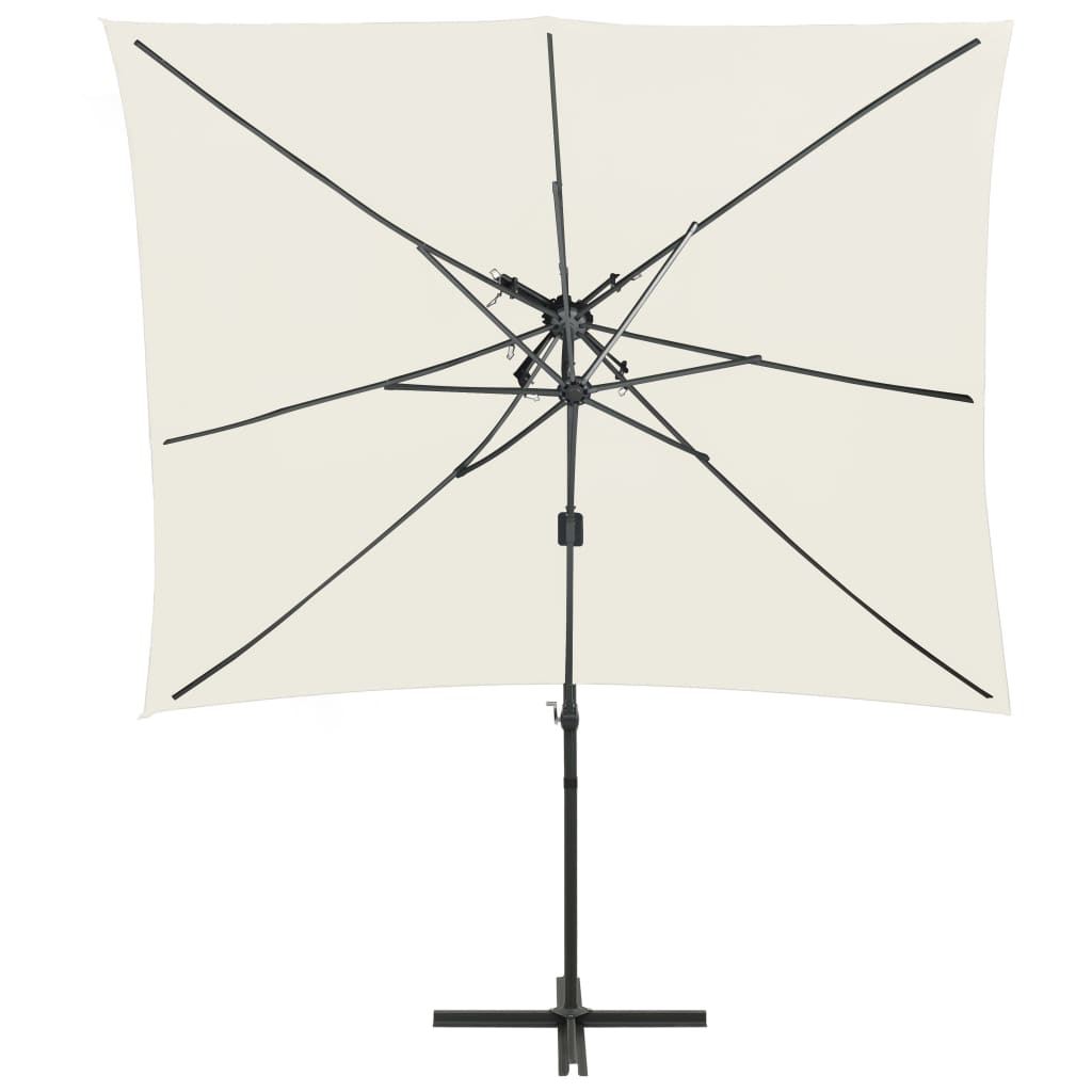 Vidaxl -schwimmendes Parasol mit Doppeldach 250x250 cm Sand -Colored