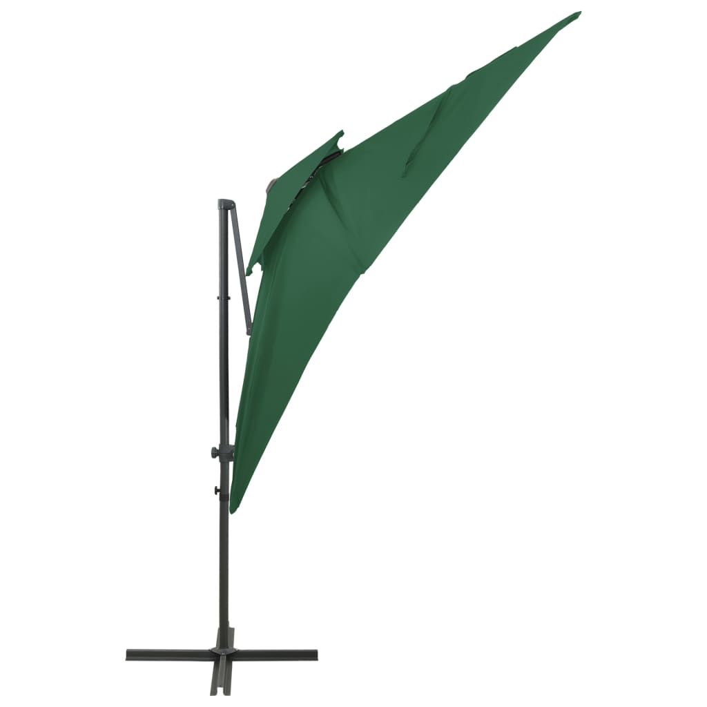 Vidaxl -schwimmendes Parasol mit Doppeldach 250x250 cm Grün