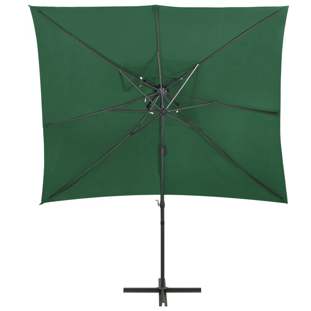 Vidaxl -schwimmendes Parasol mit Doppeldach 250x250 cm Grün