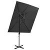 Vidaxl -schwimmendes Parasol mit Doppeldach 250x250 cm Anthrazit -Colored