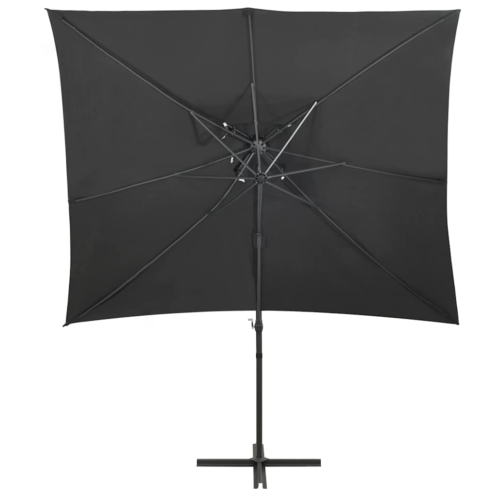 Vidaxl -schwimmendes Parasol mit Doppeldach 250x250 cm Anthrazit -Colored