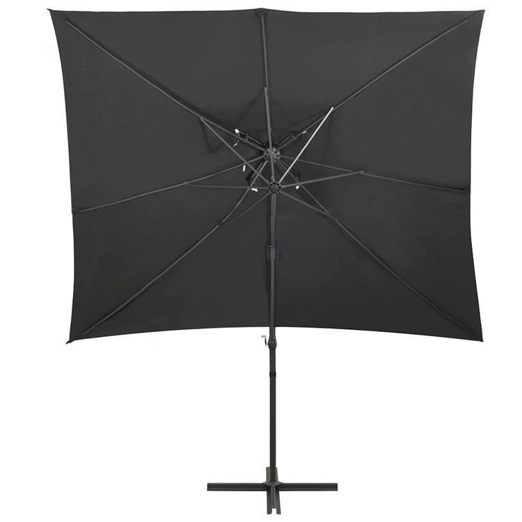 Vidaxl -schwimmendes Parasol mit Doppeldach 250x250 cm Anthrazit -Colored