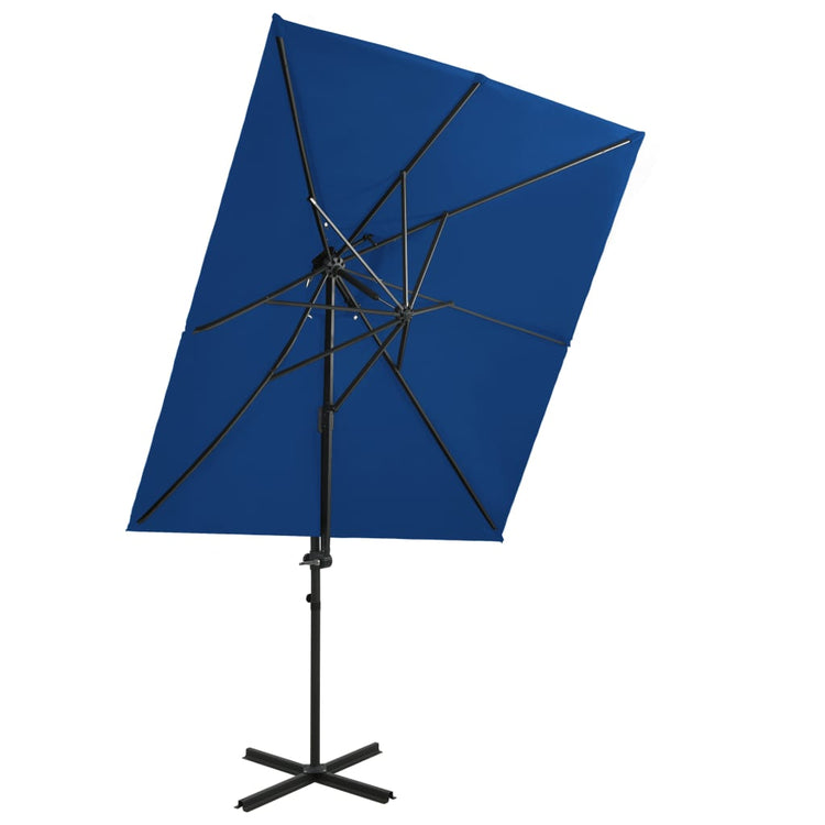 Vidaxl schwimmendes Parasol mit Doppeldach 250x250 cm Azure Blau