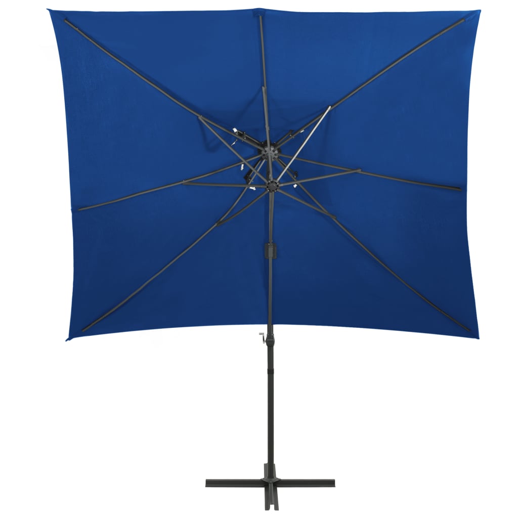 Vidaxl schwimmendes Parasol mit Doppeldach 250x250 cm Azure Blau