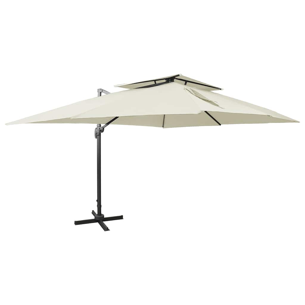 Vidaxl -schwimmendes Parasol mit Doppeldach 400x300 cm Sand -Colored