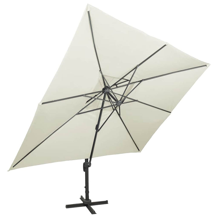 Vidaxl -schwimmendes Parasol mit Doppeldach 400x300 cm Sand -Colored