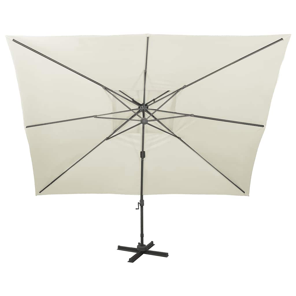 Vidaxl -schwimmendes Parasol mit Doppeldach 400x300 cm Sand -Colored