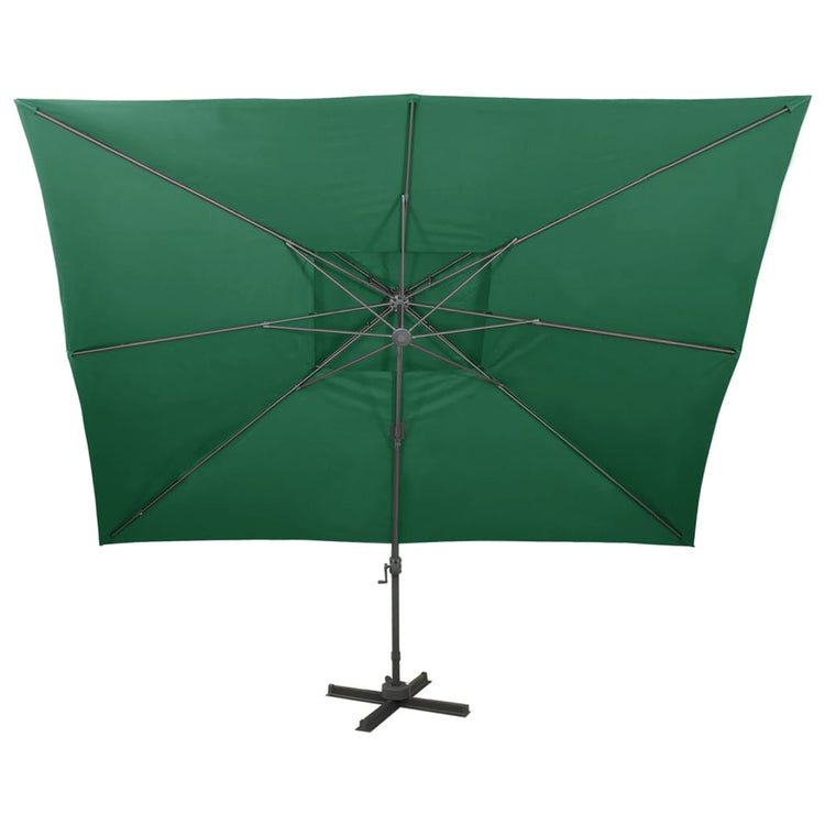 Vidaxl -schwimmendes Parasol mit Doppeldach 400x300 cm Grün