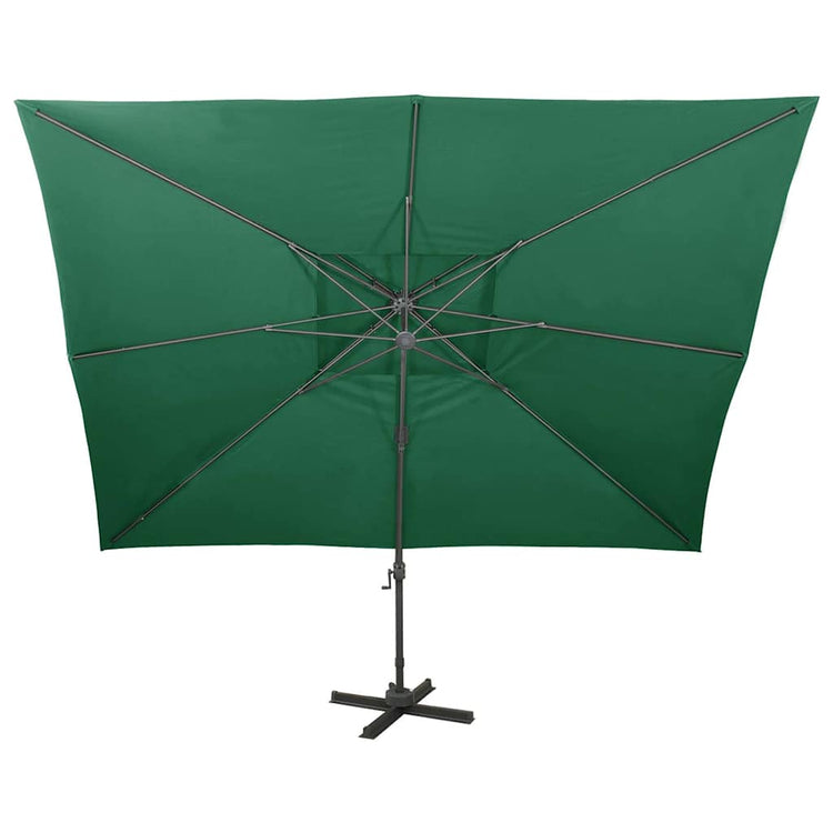 Vidaxl -schwimmendes Parasol mit Doppeldach 400x300 cm Grün