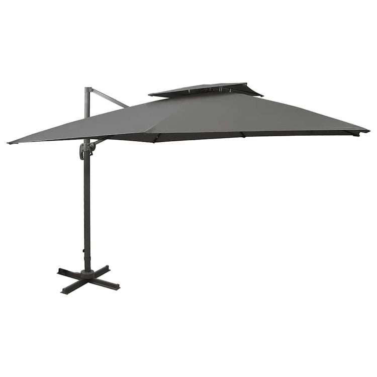Vidaxl -schwimmendes Parasol mit Doppeldach 300 x 300 cm Anthrazit -Colored