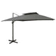 Vidaxl -schwimmendes Parasol mit Doppeldach 300 x 300 cm Anthrazit -Colored