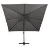 Vidaxl -schwimmendes Parasol mit Doppeldach 300 x 300 cm Anthrazit -Colored