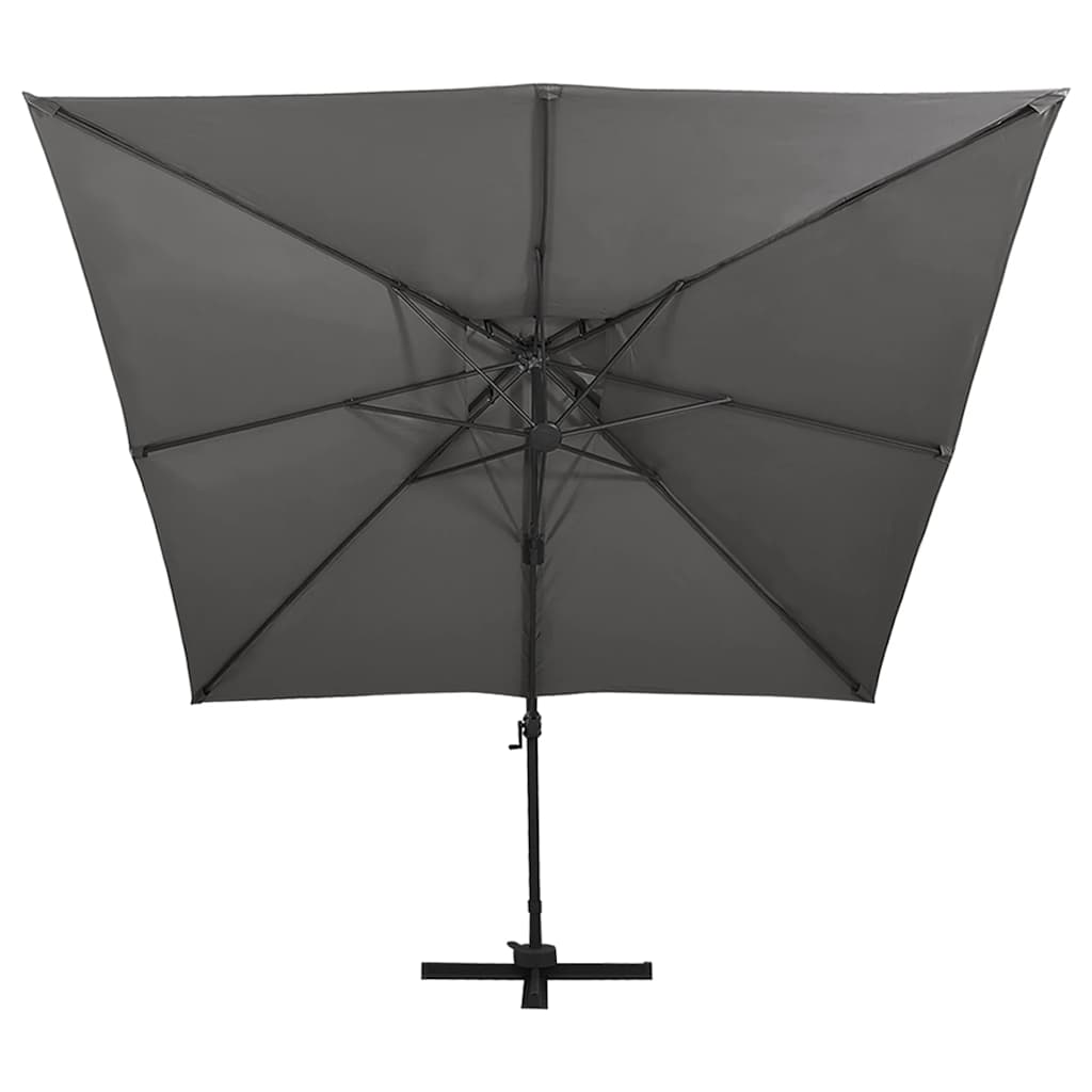 Vidaxl -schwimmendes Parasol mit Doppeldach 300 x 300 cm Anthrazit -Colored