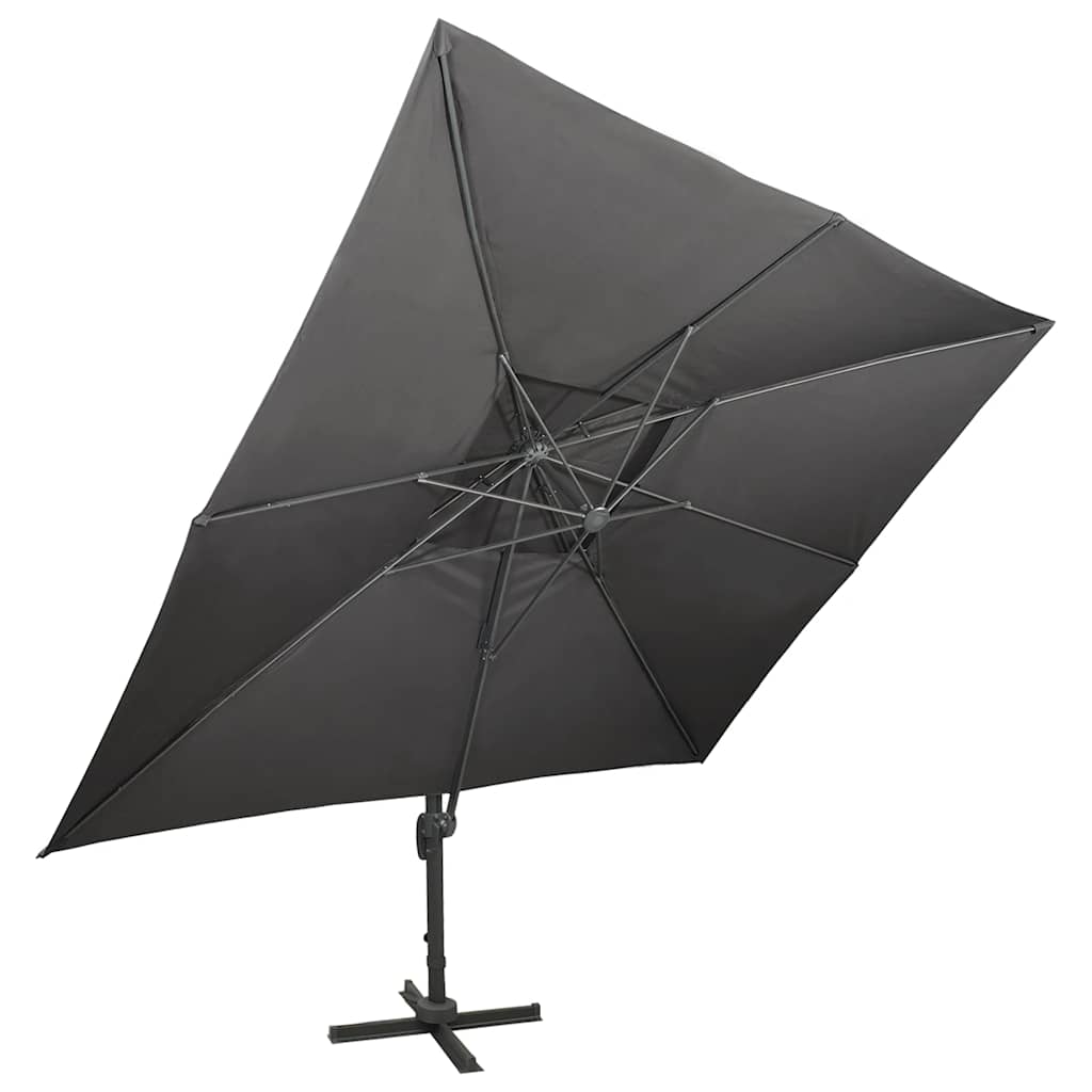 Vidaxl -schwimmendes Parasol mit Doppeldach 400 x 300 cm Anthrazit -Verschärft