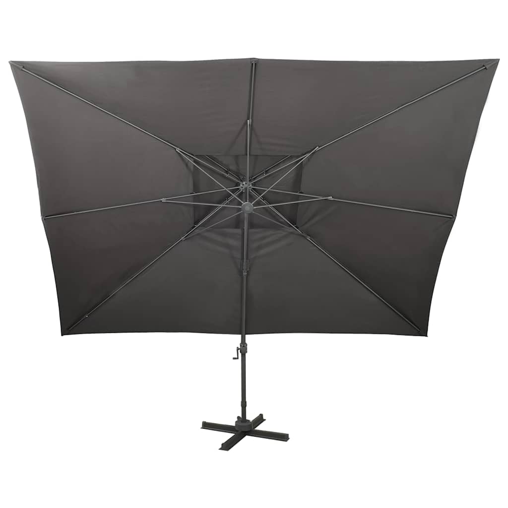 Vidaxl -schwimmendes Parasol mit Doppeldach 400 x 300 cm Anthrazit -Verschärft