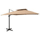 Vidaxl -schwimmendes Parasol mit Doppeldach 300 x 300 cm Taupe