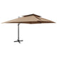 Vidaxl -schwimmendes Parasol mit Doppeldach 400x300 cm Taupe