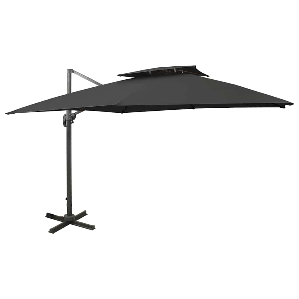 Vidaxl schwimmend Parasol mit Doppeldach 300x300 cm schwarz